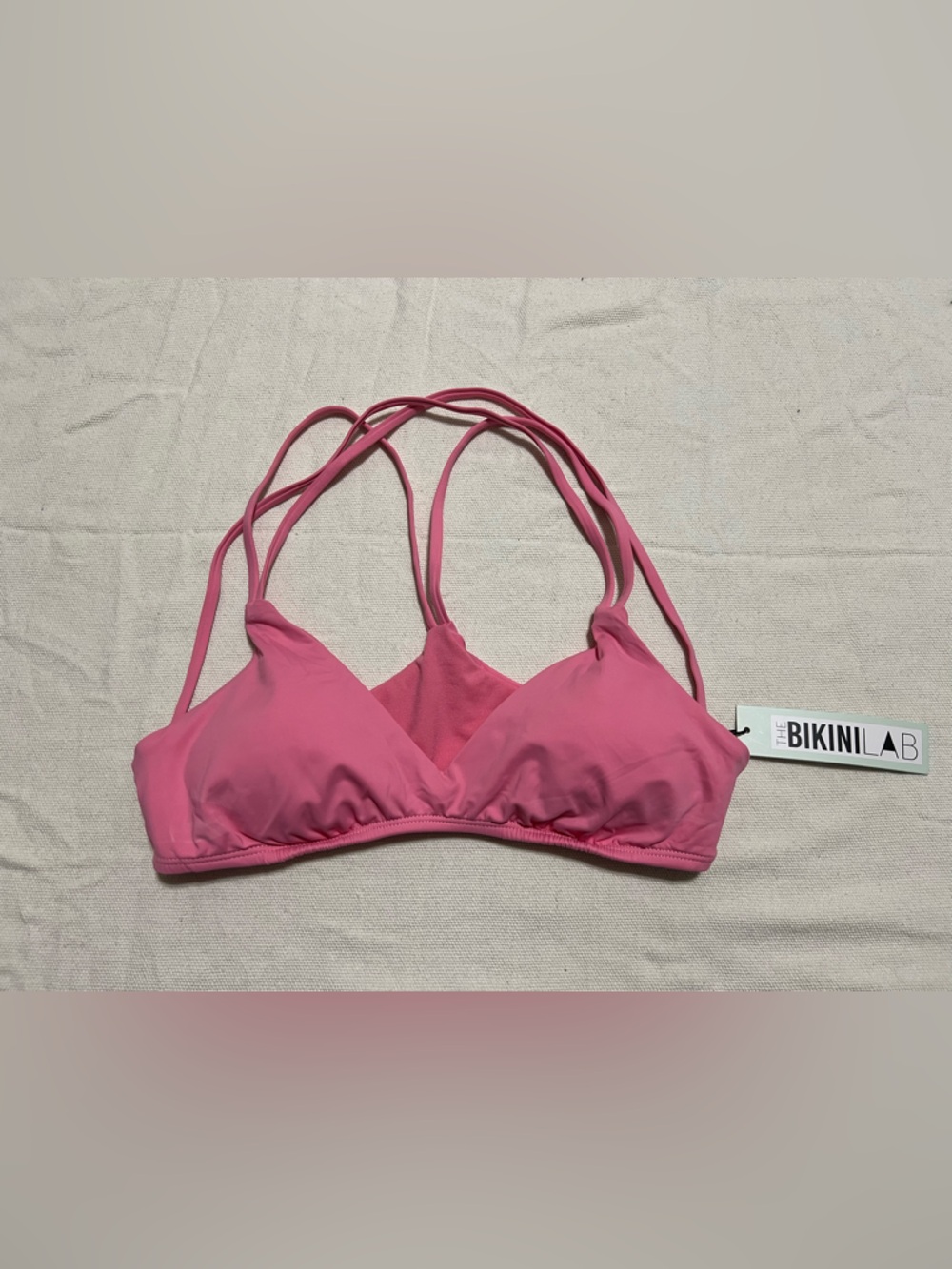 The Bikini Lab Bubblegum Pink Strappy Bikini Top size S